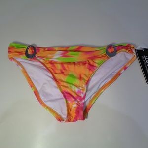 2Bamboo Size Small Tie Dye New Womens Front Foldover Bikini Bottom